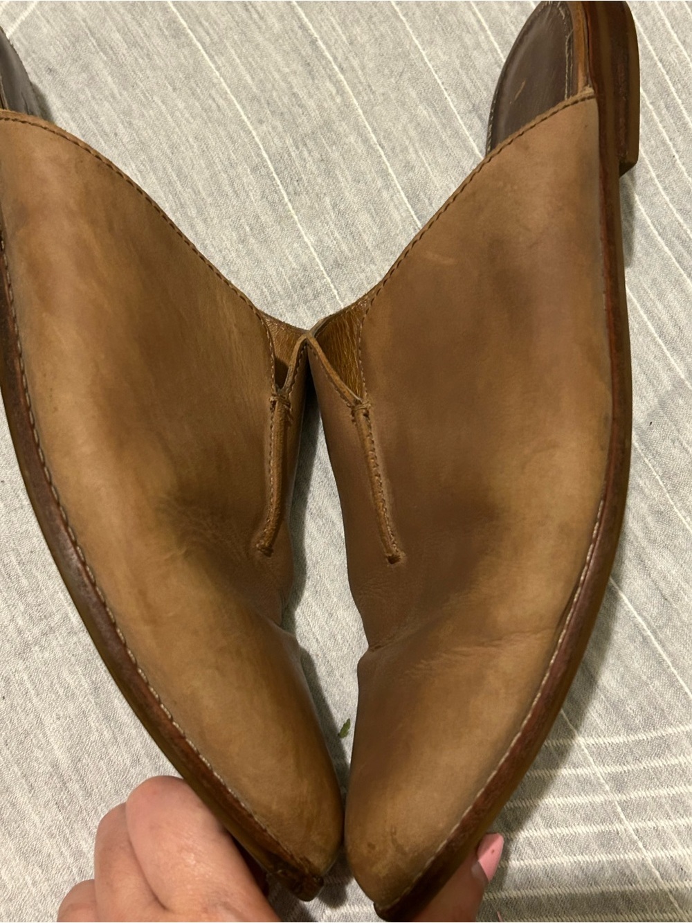 Frye Leather Seam Mules Nolan Tobacco - 9M - Picture 4 of 9